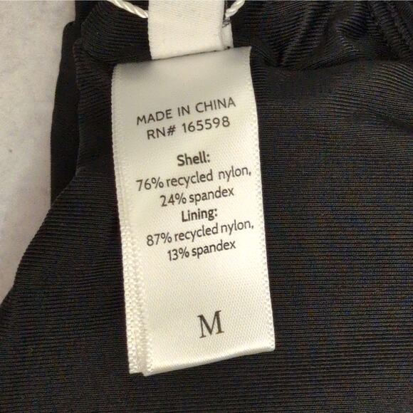 Andie Belmar Top Black Bikini Swimwear Bathing Suit Twisted V Neck Size M New - Picture 6 of 10